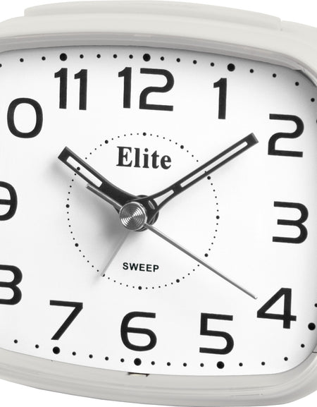 ELITE Sveglia silent con luce LED e snooze - BIANCO - Silent alarm clock with LED light and snooze - WHITE-0
