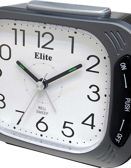 ELITE Sveglia silent. suoneria su campanello. luce. snooze - ANTRACITE - Silent alarm clock. bell ring. light. snooze - GREY-0