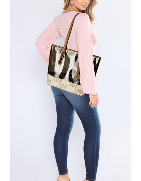 Tayla 2 PC Tote & Mini Handbag: A Luxe Vegan Leather Ensemble