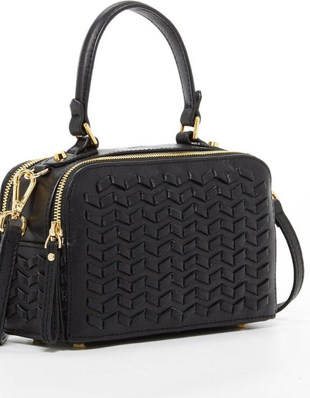 SUSU The Kayla Woven Leather Bag Black - Elegance Redefined