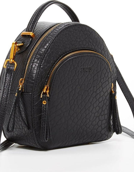 Amanda Black Leather Convertible Backpack Purse