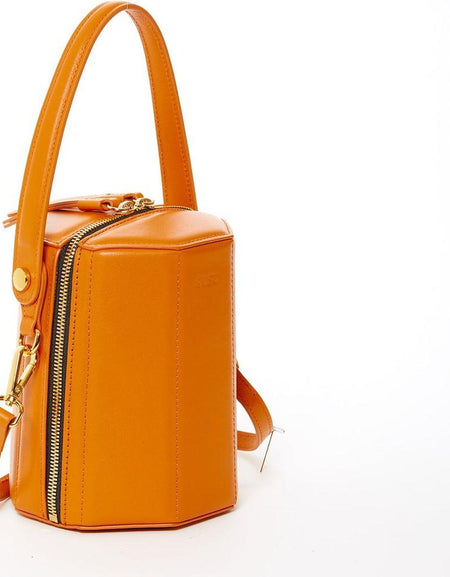 SUSU The Harper Orange Leather Bucket Bag