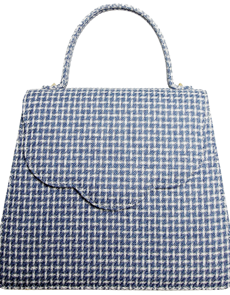Luxury Eco Wool Fabric Handbag in Blue