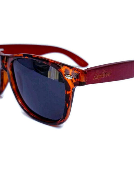 Red Bamboo Tortoise Framed Sunglasses, Polarized, Engraved
