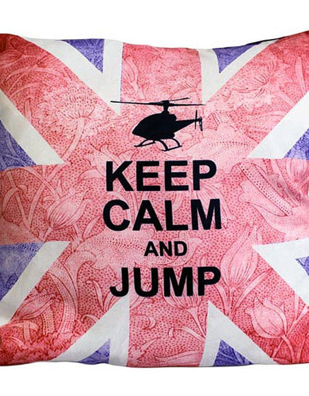 CUSCINI LETTERARI - Copricuscino in Juta lavata / Cotton pillow case KEEP CALM AND JUMP - Size 40x40cm-0