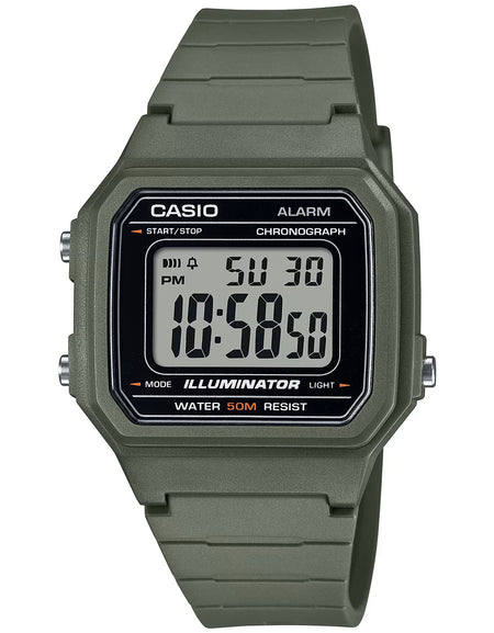 CASIO TIMELESS COLLECTION Mod. SPORT ILLUMINATOR WR 50M, ALARM, CHRONOGRAPH - ARMY GREEN-0