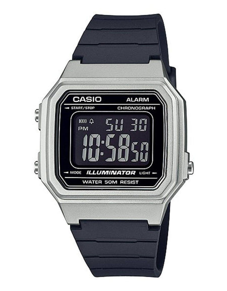CASIO TIMELESS COLLECTION Mod. SPORT ILLUMINATOR WR 50M, ALARM, CHRONOGRAPH - SILVER - METAL SERIE-0