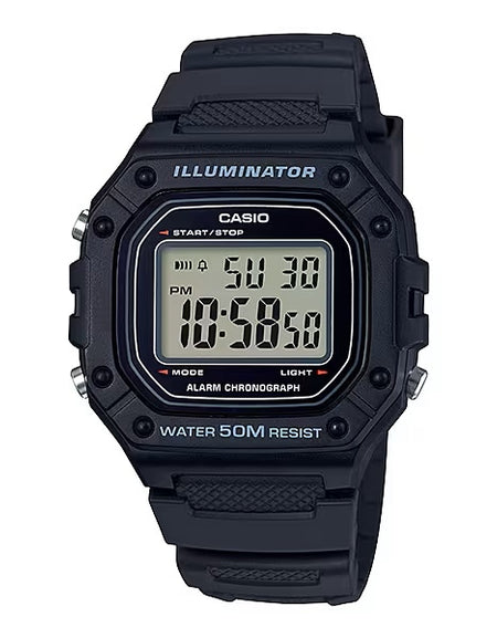 ?CASIO TIMELESS COLLECTION Mod. SPORT ILLUMINATOR WR 50M. ALARM. CHRONOGRAPH - BLACK-0