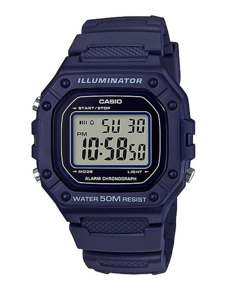 CASIO TIMELESS COLLECTION Mod. SPORT ILLUMINATOR WR 50M, ALARM, CHRONOGRAPH - BLUE-0