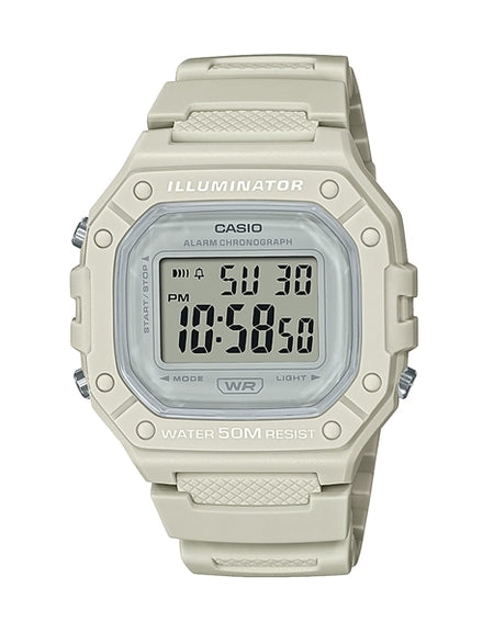 CASIO TIMELESS COLLECTION Mod. SPORT ILLUMINATOR WR 50M, ALARM, CHRONOGRAPH - WHITE - COLORED SERIE-0