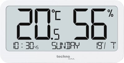 TECHNO LINE Mod. WS9455 - Termometro- igrometro digitale con orologio e data - Digital thermometer- hygrometer with clock and date-0