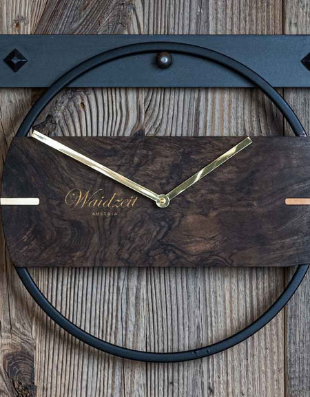 Waidzeit Wall Clock Novum Premium walnut