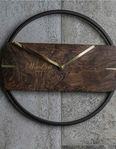 Waidzeit Wall Clock Novum Premium walnut