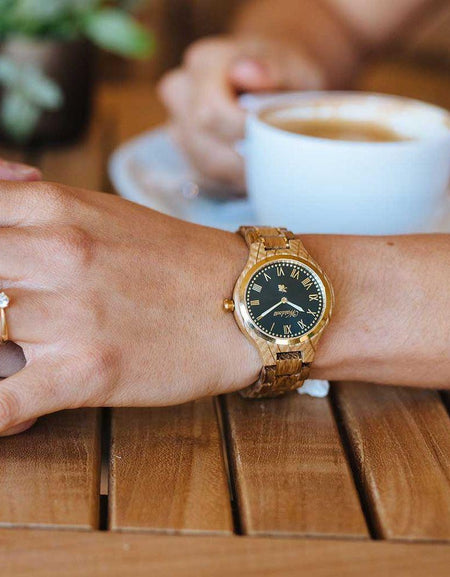 Waidzeit Wine Princess Noir Wine Barrel Lady Watch