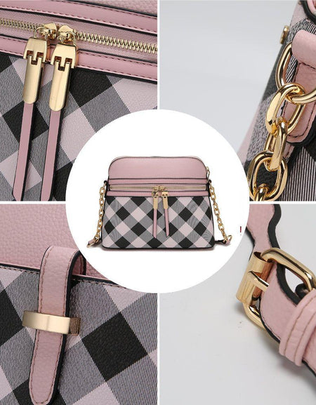 Suki Checkered Crossbody Handbag: Elevate Your Elegance