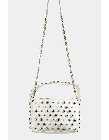 Fame Ball Studded Square Handbag: A Statement of Elegance