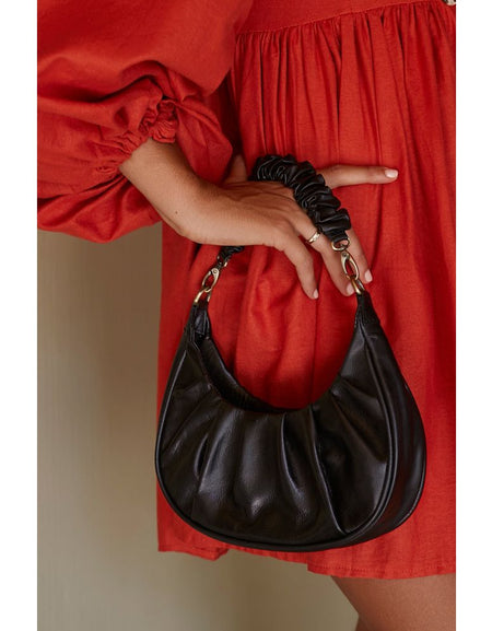 Camille Ruched Leather Bag