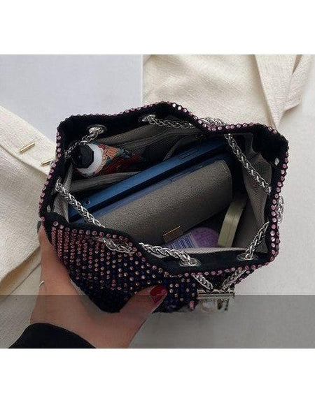 Elegant Vintage Diamond Chain Small Crossbody Bag