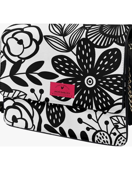 Jacki Easlick Happy Flowers Flap Handbag - A Luxurious Statement Piece