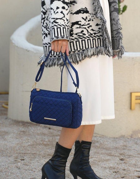 MKF Collection Rosalie Solid Quilted Cotton Women Shoulder Bag