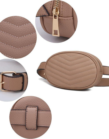 Fatima Quilted Chevron Women Belt Bag - Luxe Charm Redefined