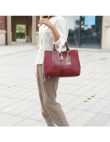 Yola Satchel Bag with Wallet - Exquisite Vegan Leather Elegance