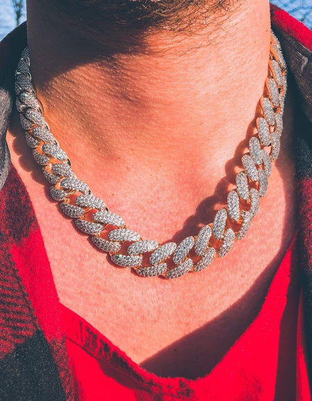 UPSELL STALLION Solid Brass Metal Iced Out Cuban Chain