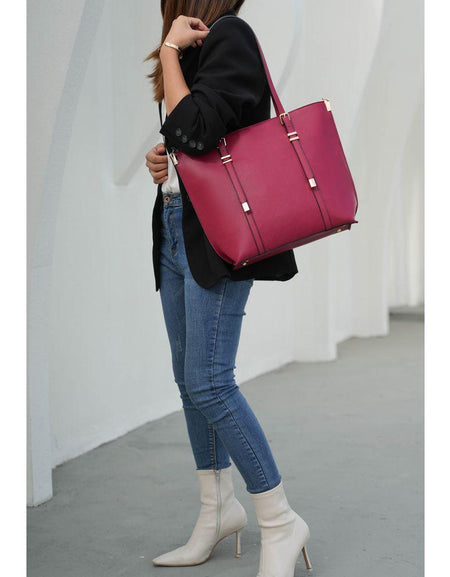 Emery Vegan Leather Women Tote Bag with Wallet – Sophisticated Elegance