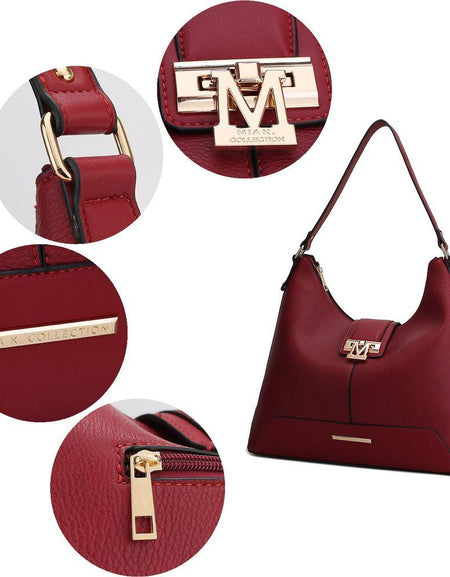 Mia K. Graciela Hobo Handbag - Elegantly Crafted Color-Block Vegan Leather