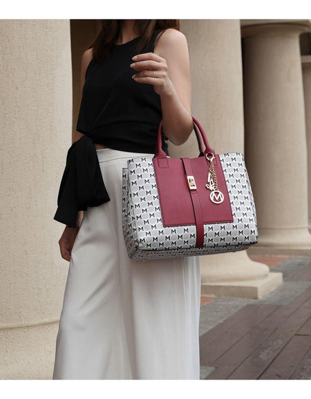 MKF Collection Yuliana Circular Print Satchel Bag with Wallet