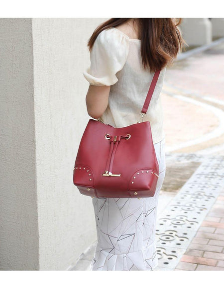 Mia K. Callie Solid Bucket Bag with Matching Wallet