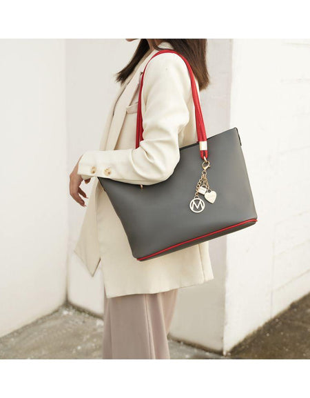 Malay Tote Handbag with Cosmetic Pouch - A Luxurious Effortless Accessory