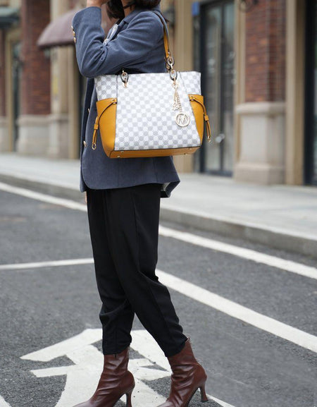 Xenia Circular Print Tote Bag with Wallet - A Touch of Elegance