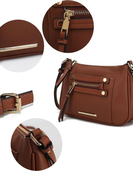 Essie Crossbody Handbag in Vegan Leather - The Sculpted Elegance of Everyday Luxury