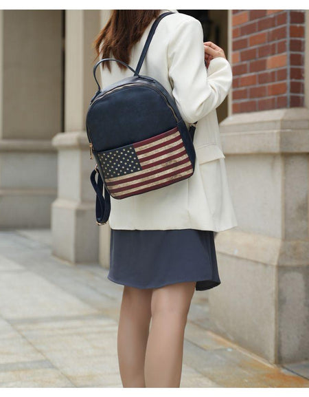 Briella Vegan Leather Women FLAG Backpack