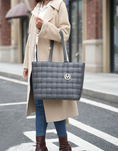Rowan Woven Vegan Leather Women Tote Bag - Elegance Redefined