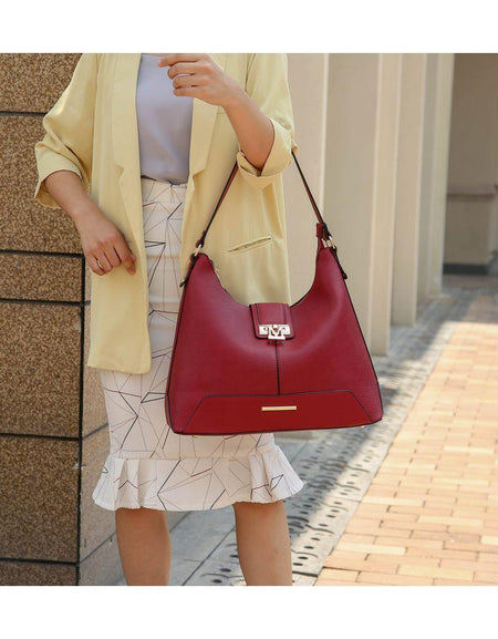 Mia K. Graciela Hobo Handbag - Elegantly Crafted Color-Block Vegan Leather