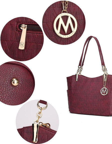 Allison 2 PCS Tote & Wallet Handbag Vegan Leather Women