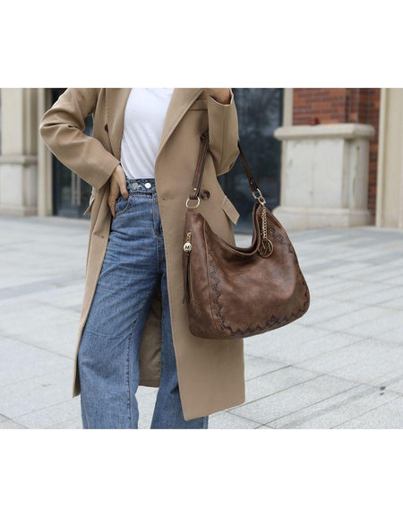 Lucille Shoulder Handbag - Exquisite Vegan Leather Elegance for Women