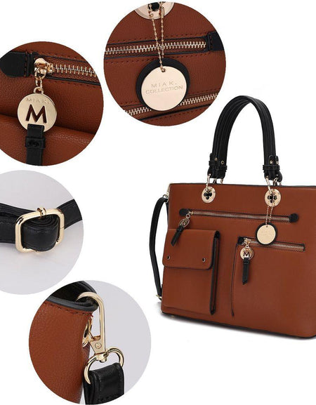 MKF Collection Julia Color-Block Women Satchel Bag
