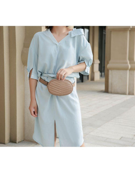 Fatima Quilted Chevron Women Belt Bag - Luxe Charm Redefined