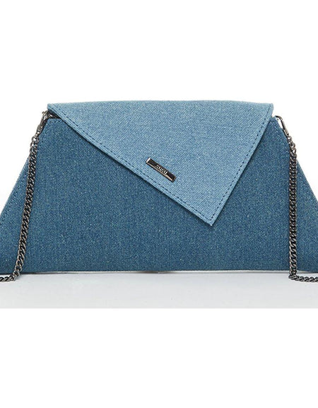 Angelica Denim Clutch Two Tone
