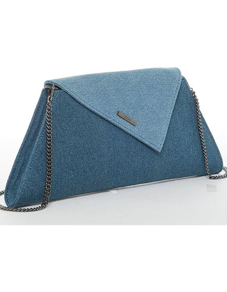 Angelica Denim Clutch Two Tone