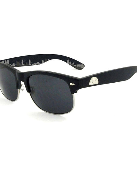 East Village Classic 'Tyson' Retro Sunglasses in Matt Black Rubber
