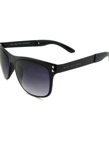 East Village Metal 'Rodriguez' Wayfarer Shape Sunglasses In Black