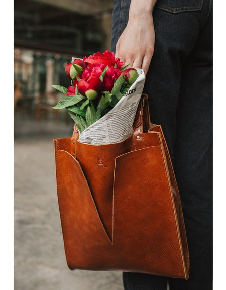 Designer Real Leather Handbag - Personalized Soft Tote