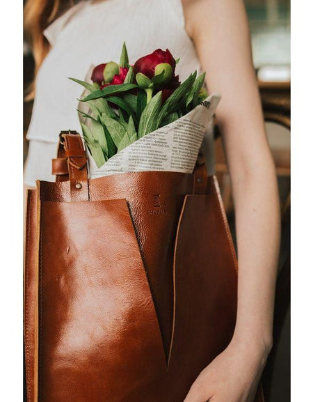Designer Real Leather Handbag - Personalized Soft Tote
