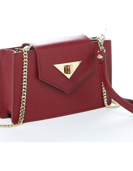 SUSU The Mary Small Crossbody Leather Wristlet in Burgundy