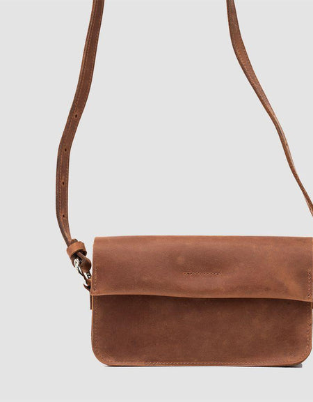 Classy Leather Shoulder Bag (Cognac Brown)
