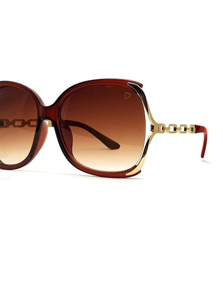 Ruby Rocks 'Cherry' Oversized Sunglasses In Crystal Brown